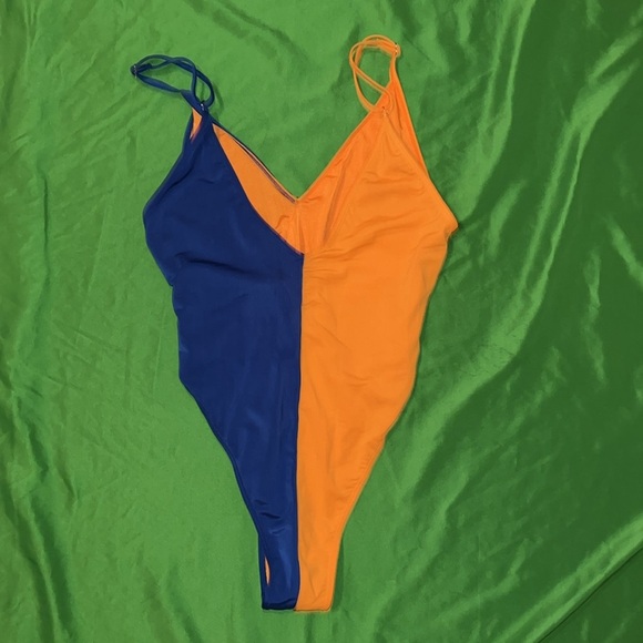 ICON Orange and Blue One-Piece Swimsuit size Medium - Picture 2 of 5